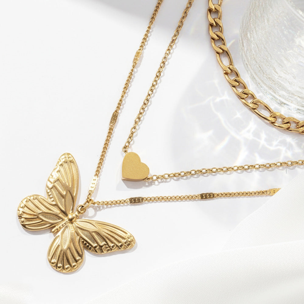 Willow™ Layered Butterfly Heart Necklace