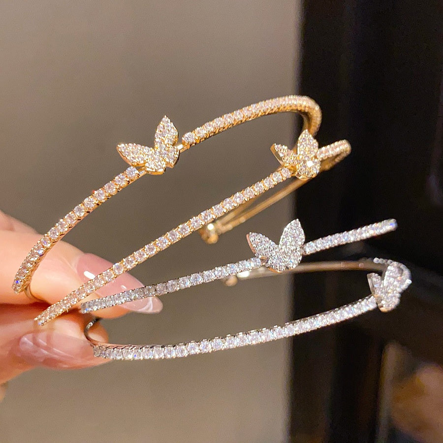 Elysia™ Zircon Butterfly Double Layer Bracelet