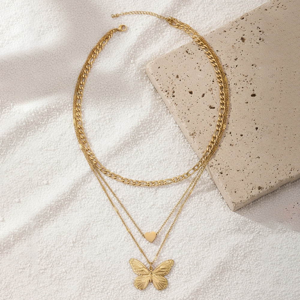 Willow™ Layered Butterfly Heart Necklace