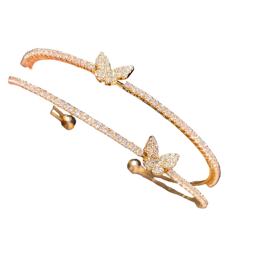 Elysia™ Zircon Butterfly Double Layer Bracelet