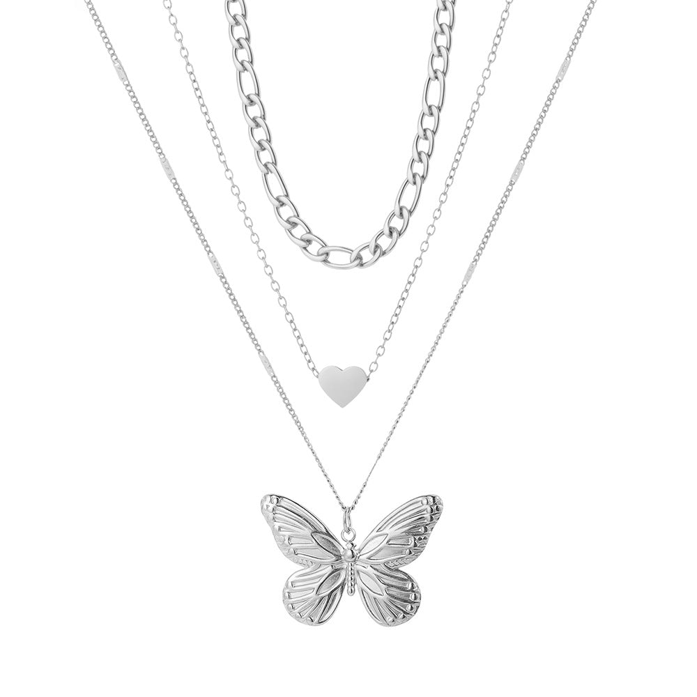 Willow™ Layered Butterfly Heart Necklace