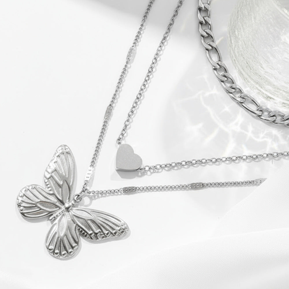Willow™ Layered Butterfly Heart Necklace