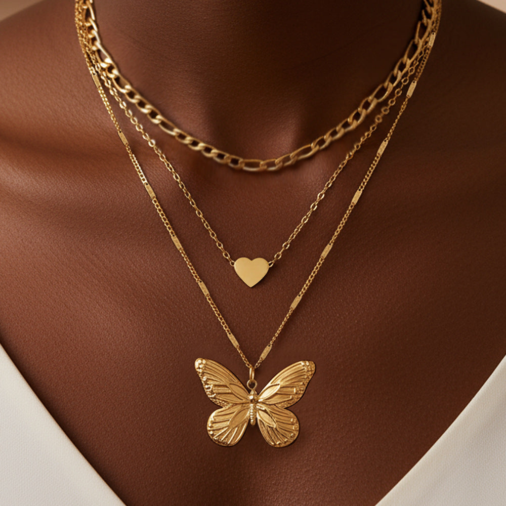 Willow™ Layered Butterfly Heart Necklace