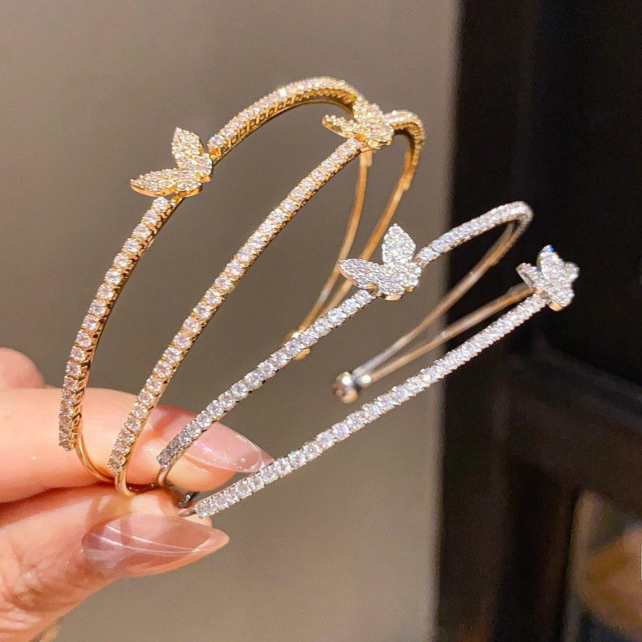 Elysia™ Zircon Butterfly Double Layer Bracelet