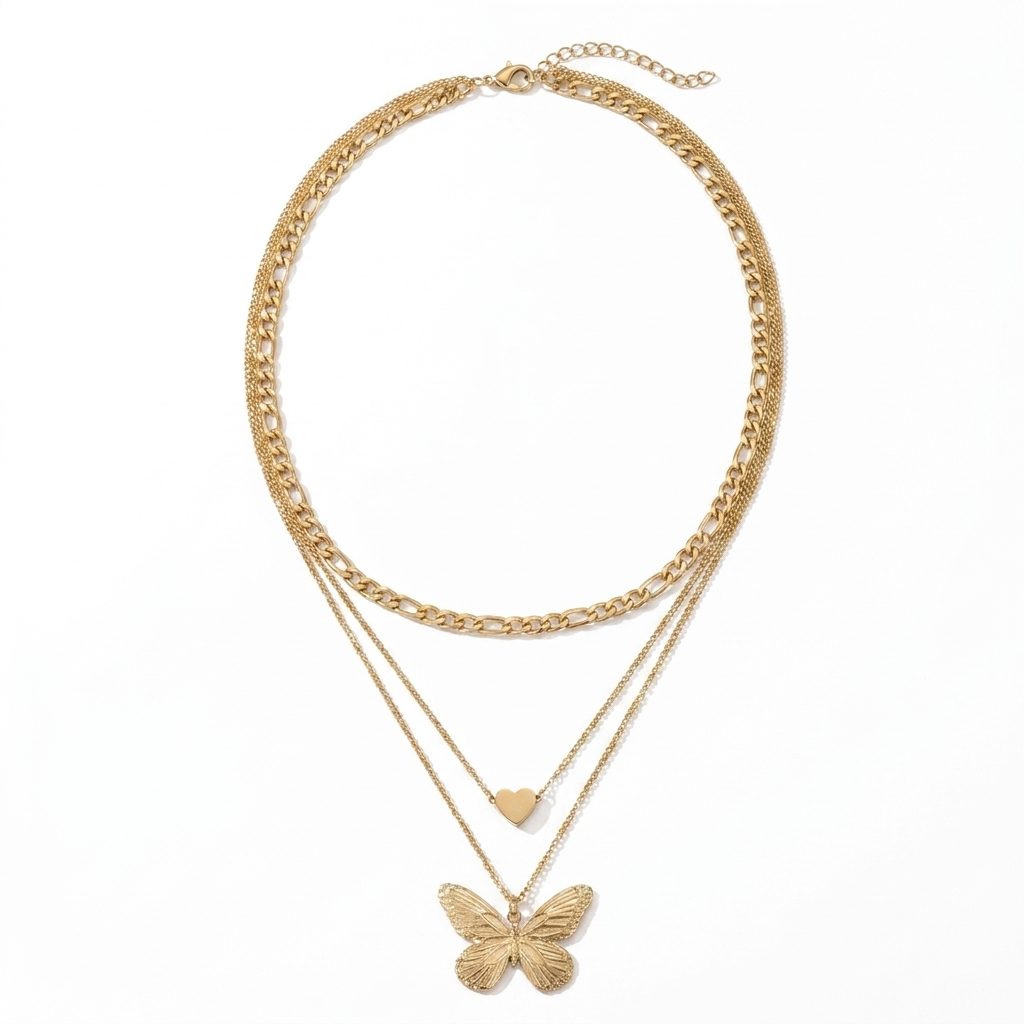 Willow™ Layered Butterfly Heart Necklace